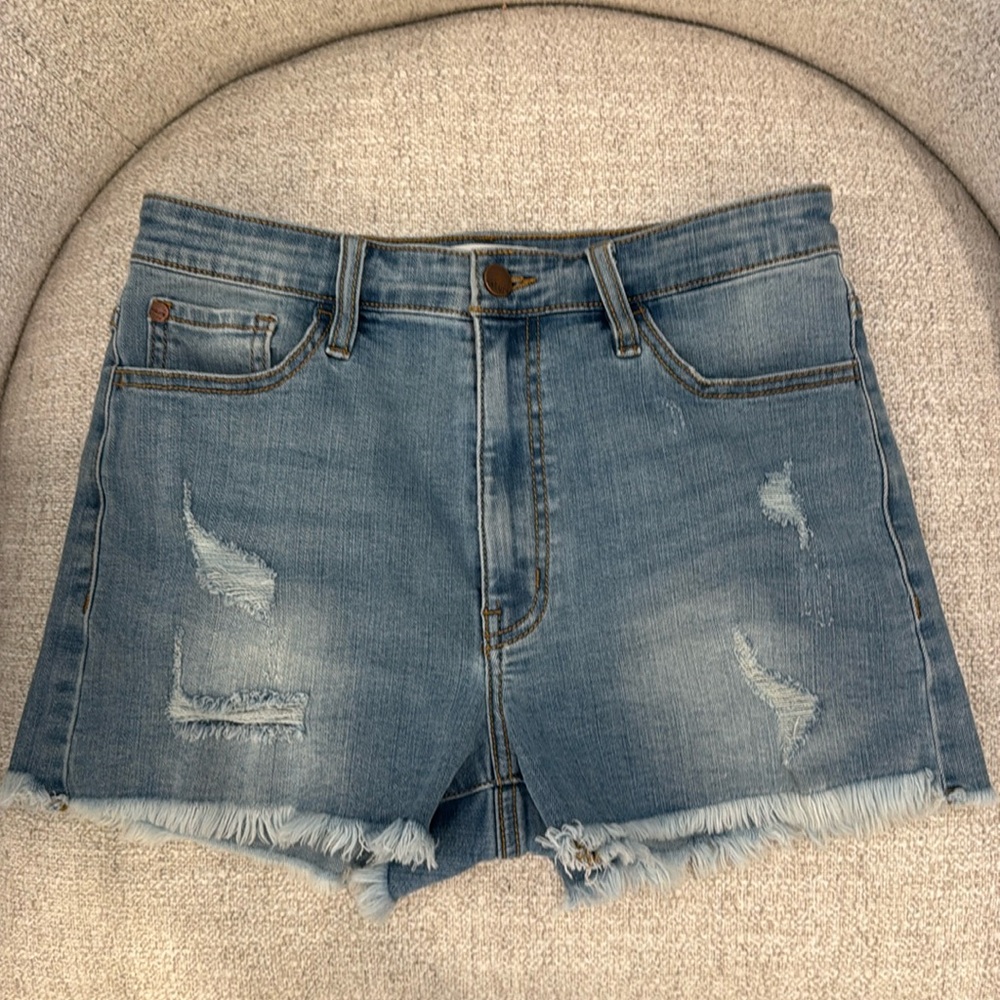 Size large womens denim shorts- never worn. Brand is Nature Denim
